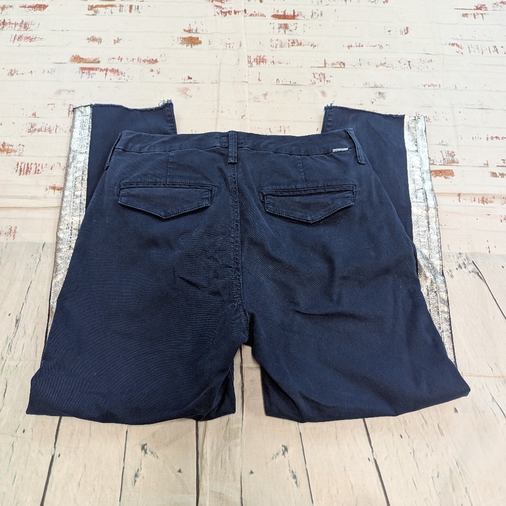 Mother The Shaker Prep Frey Pants With Silver Stripe - Picture 3 of 8